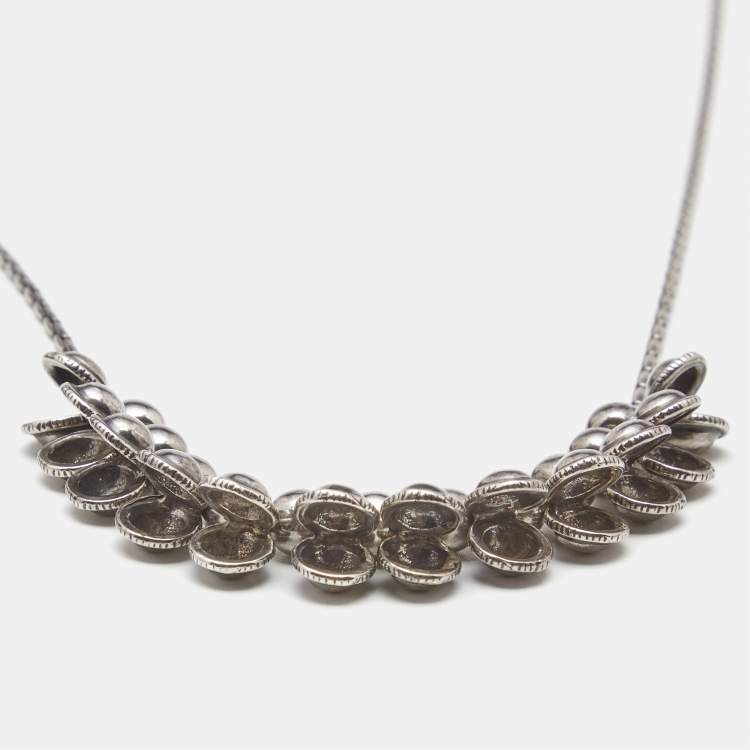 Pre Owned Saint Laurent Paris Silver Tone Necklace