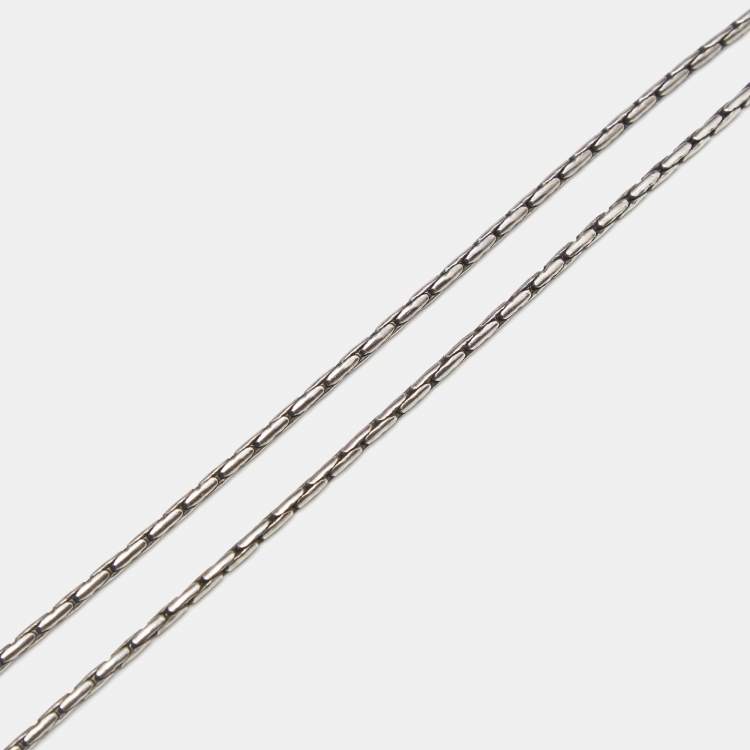 Pre Owned Saint Laurent Paris Silver Tone Necklace