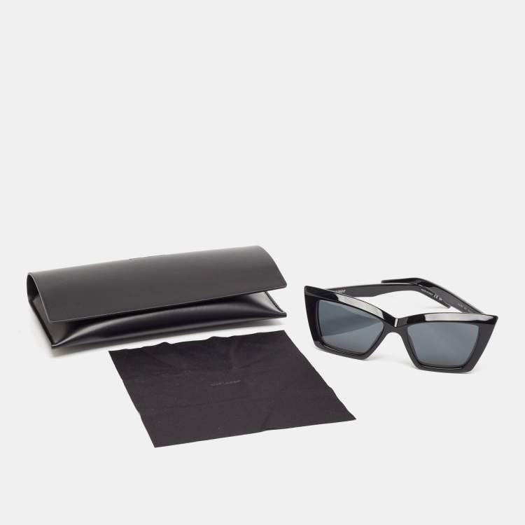 Pre Owned Saint Laurent Black SL 657 Cat Eye Sunglasses
