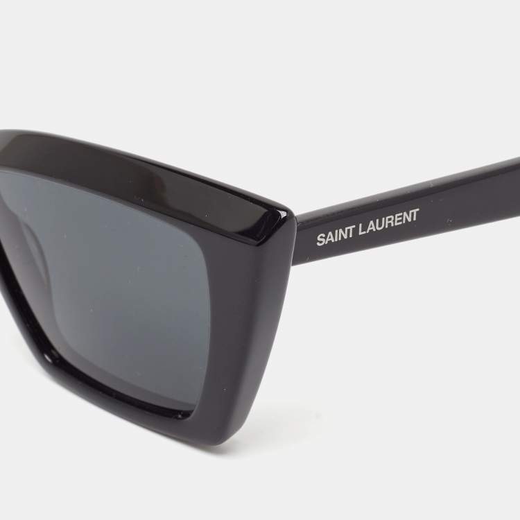 Pre Owned Saint Laurent Black SL 657 Cat Eye Sunglasses