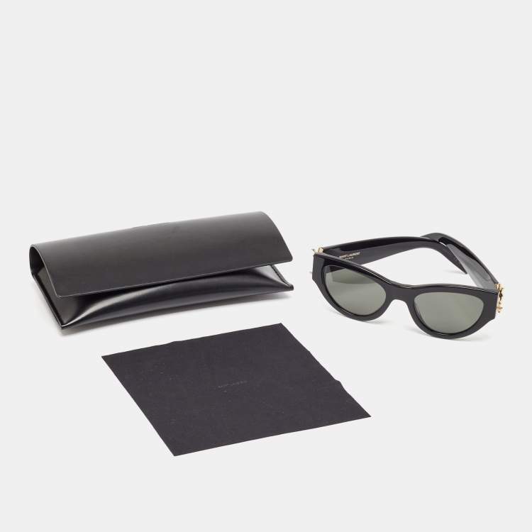 Pre Owned Saint Laurent Black SL M94 Monogram Cat Eye Sunglasses