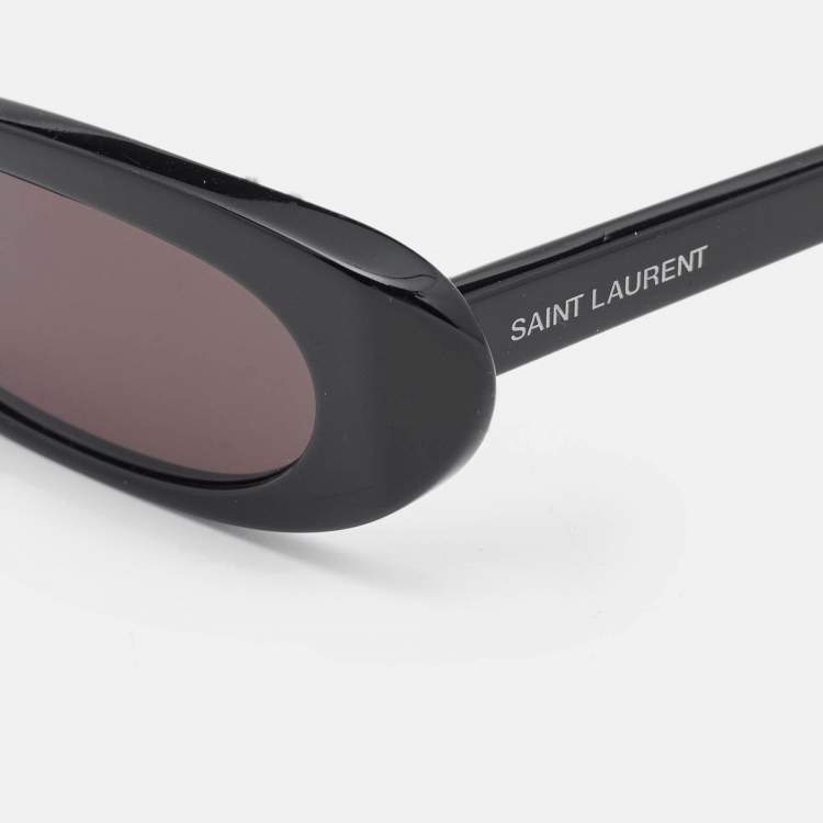 Pre Owned Saint Laurent Black SL 557 Shade Oval Sunglasses