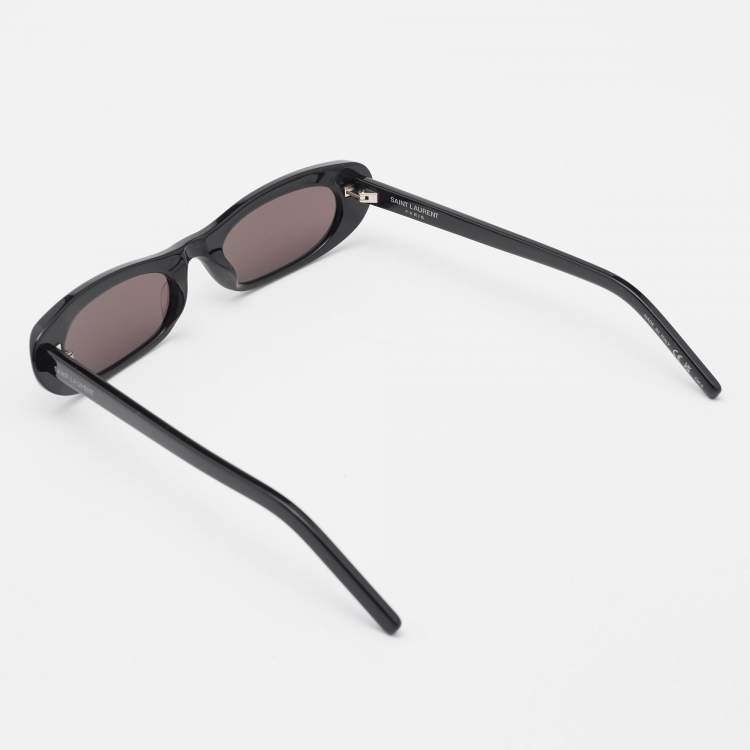 Pre Owned Saint Laurent Black SL 557 Shade Oval Sunglasses