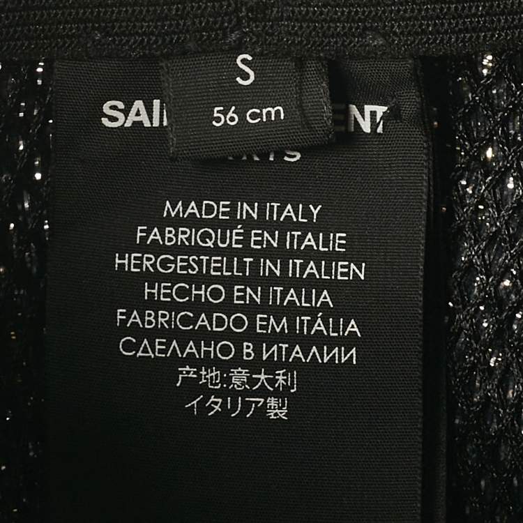 Pre Owned Saint Laurent Metallic Lurex Silk Blend Knotted Turban S