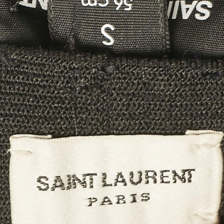 Pre Owned Saint Laurent Metallic Lurex Silk Blend Knotted Turban S