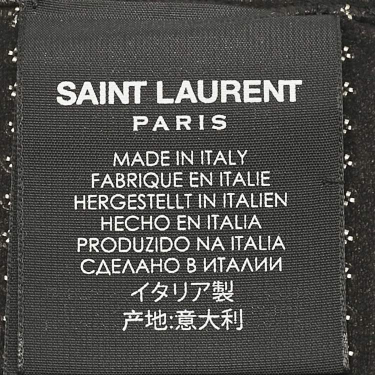 Pre Owned Saint Laurent Black Studded Suede Bandeau Scarf 