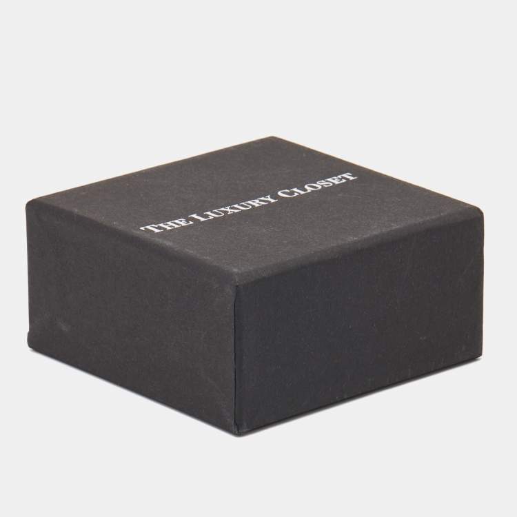 Pre Owned Saint Laurent Paris Black Leather Gold Tone Bracelet