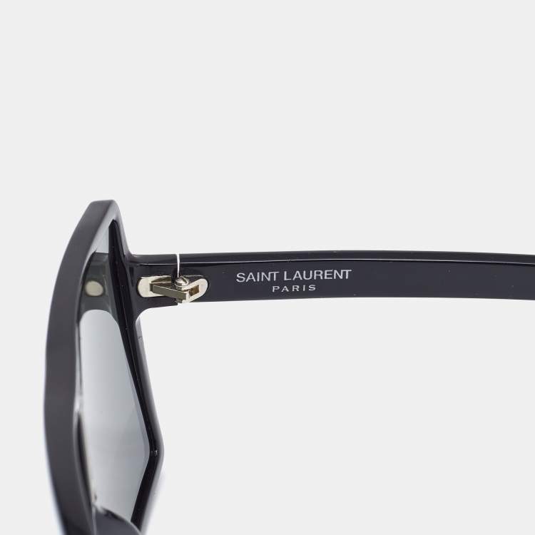 Pre Owned Saint Laurent Black SL 183 Betty Half Mirror Oversized Sunglasses