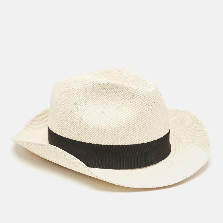 Pre Owned Saint Laurent Beige Straw Hat
