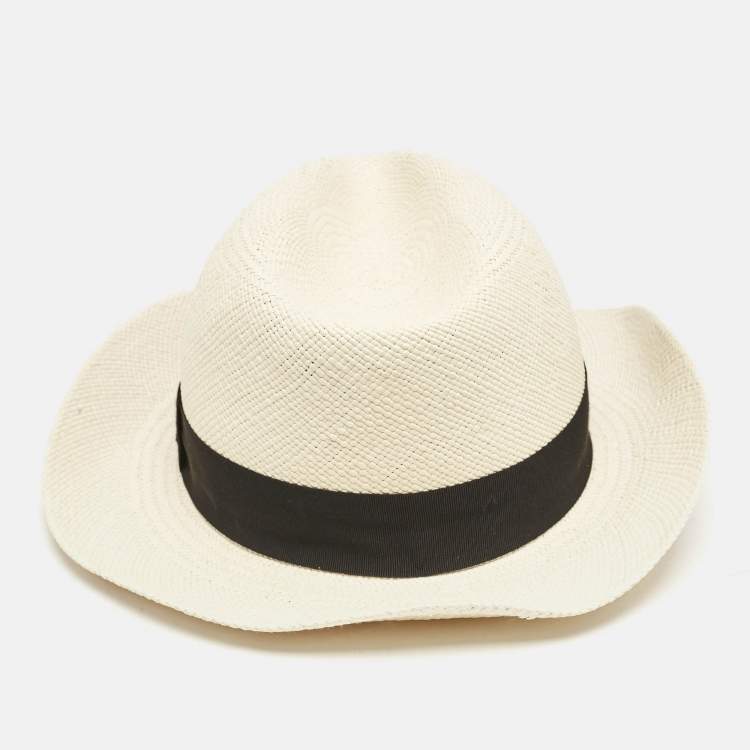 Pre Owned Saint Laurent Beige Straw Hat