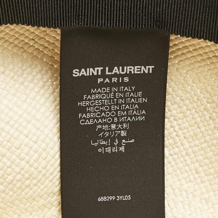 Pre Owned Saint Laurent Beige Straw Hat