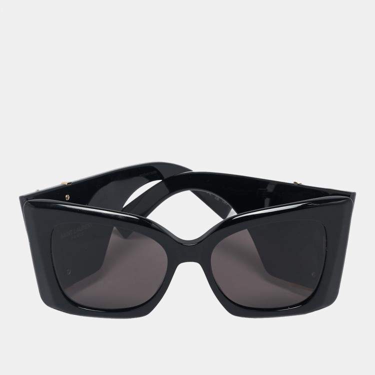 Pre Owned Saint Laurent Black SL M119 Blaze Butterfly Sunglasses
