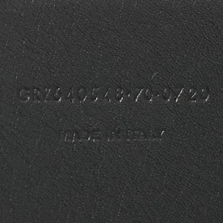 Pre Owned Saint Laurent Black Croc Embossed Patent Leather Logo Square Buckle Belt 70CM