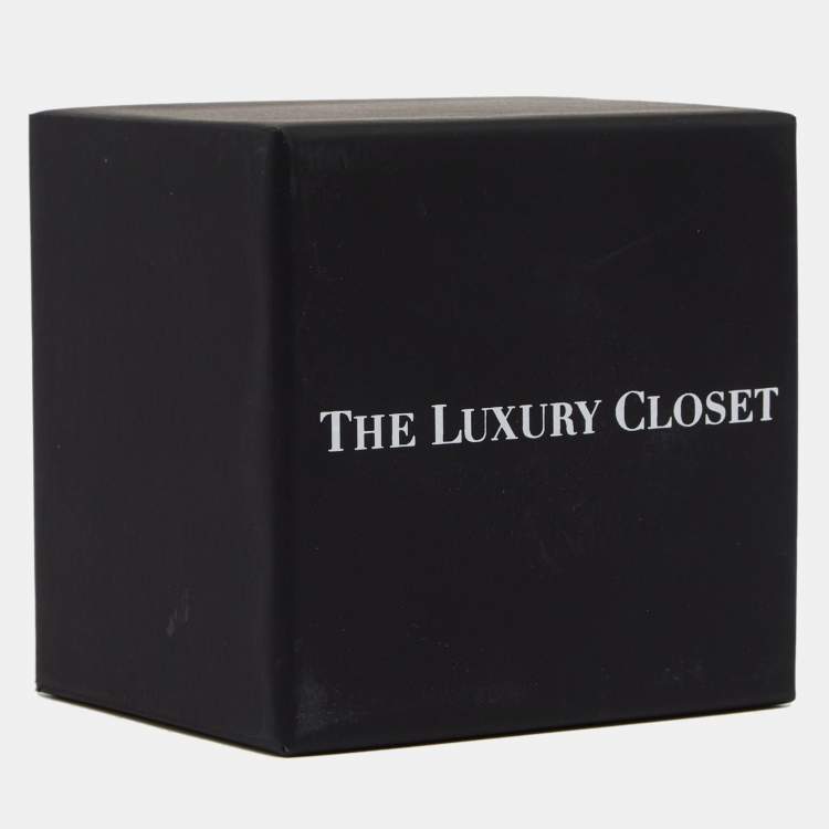 Pre Owned Saint Laurent Black Croc Embossed Leather Buckle Belt 85CM