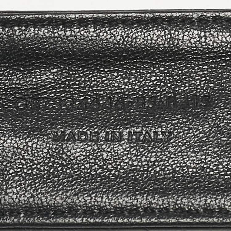 Pre Owned Saint Laurent Black Croc Embossed Leather Buckle Belt 85CM