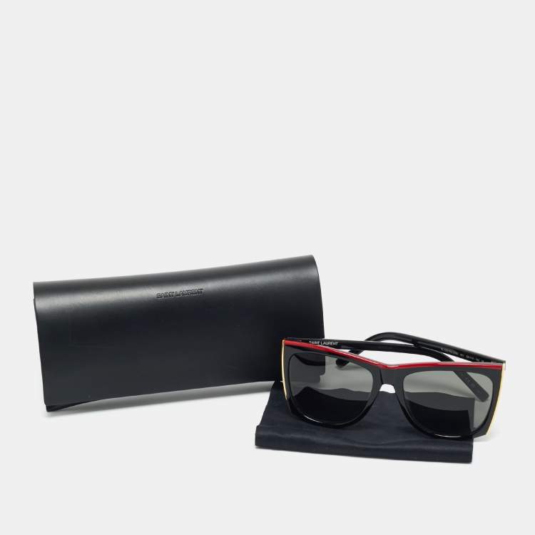 Pre Owned Saint Laurent Black/Red SL 539 Paloma Square Sunglasses