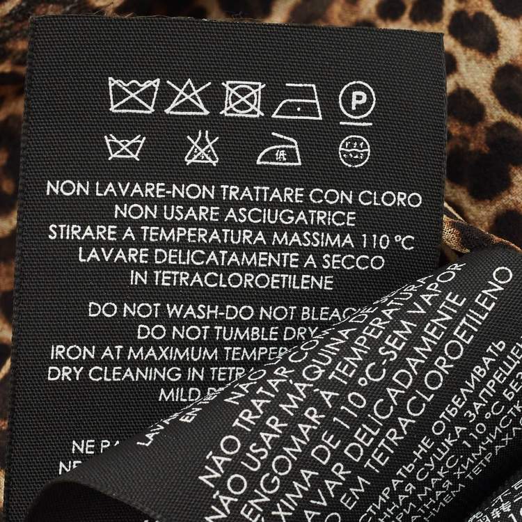 Pre Owned باندو طويل حرير طبعة فهد بني سان لوران باريس