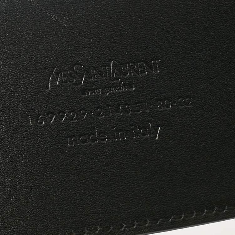 Pre Owned Saint Laurent Red Patent Leather Buckle Waist Belt 80CM