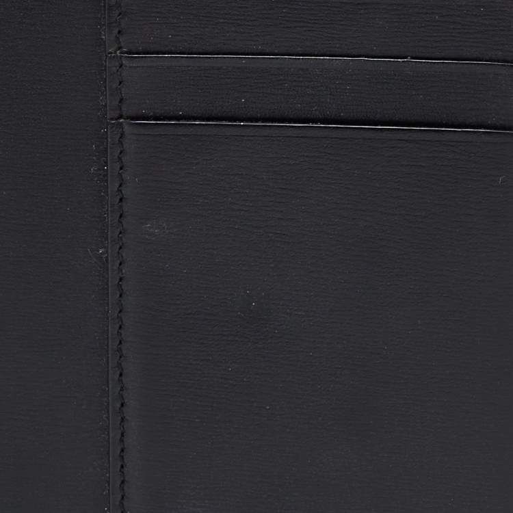 Pre Owned Saint Laurent Black Leather Card Case Passport Holder