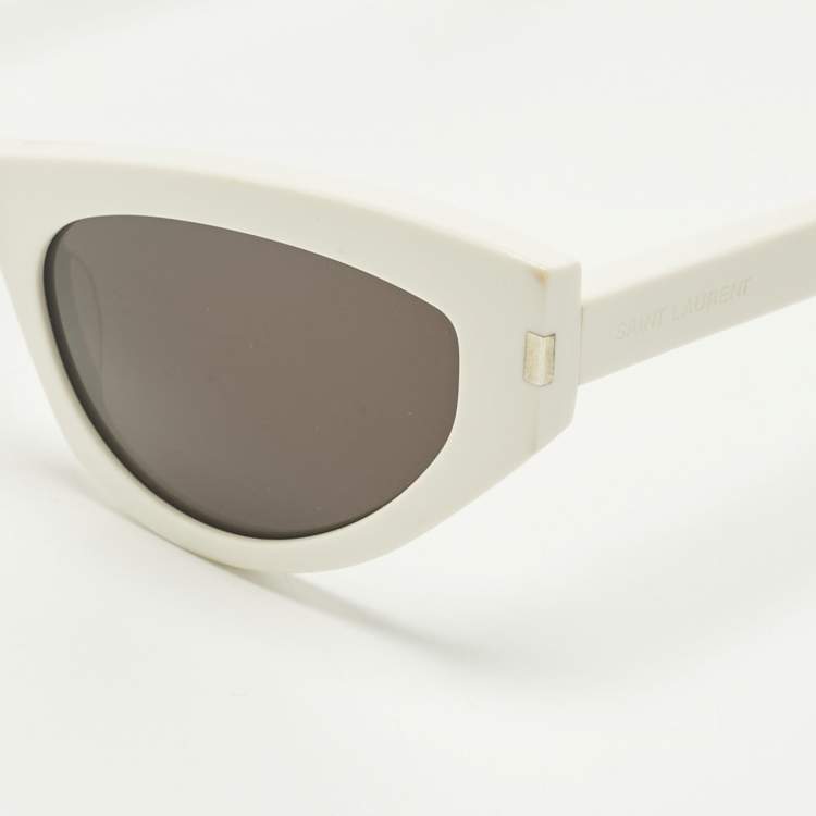 مملوكة مسبقًا Saint Laurent White/Black SL215 Grace Cat Eye Sunglasses