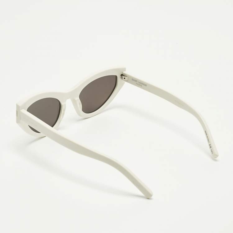 مملوكة مسبقًا Saint Laurent White/Black SL215 Grace Cat Eye Sunglasses