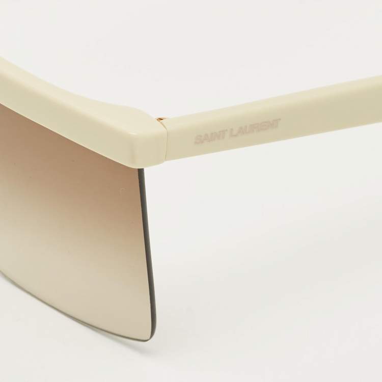 Pre Owned نظارة شمسية سان لوران SL 537 بالاس شيلد تدريج بني/أبيض عاجي