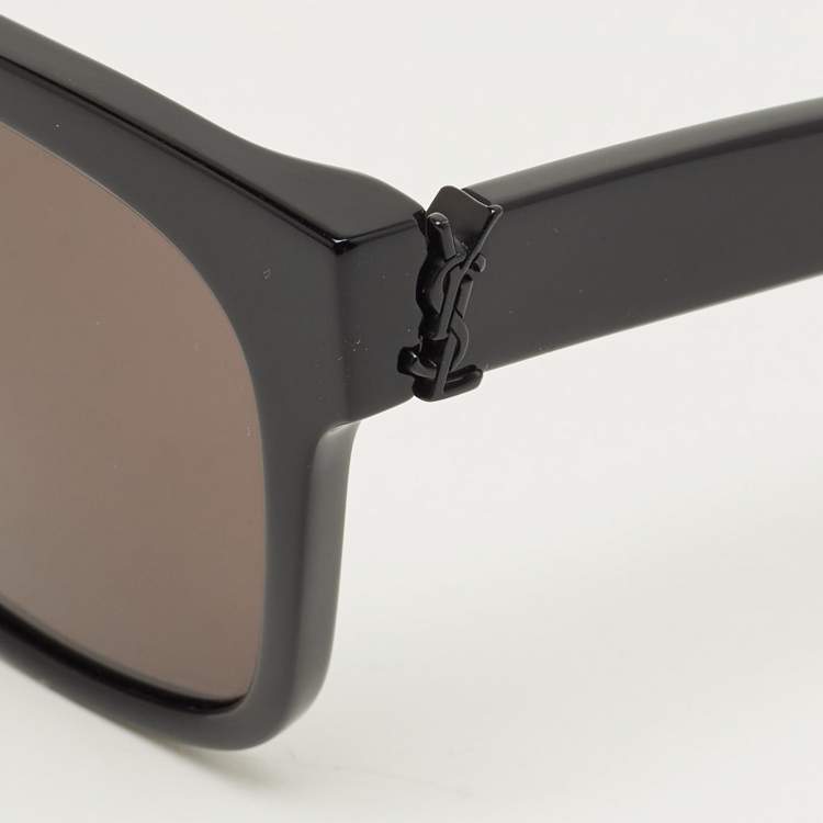 Pre Owned Saint Laurent Black SL M40 Square Sunglasses
