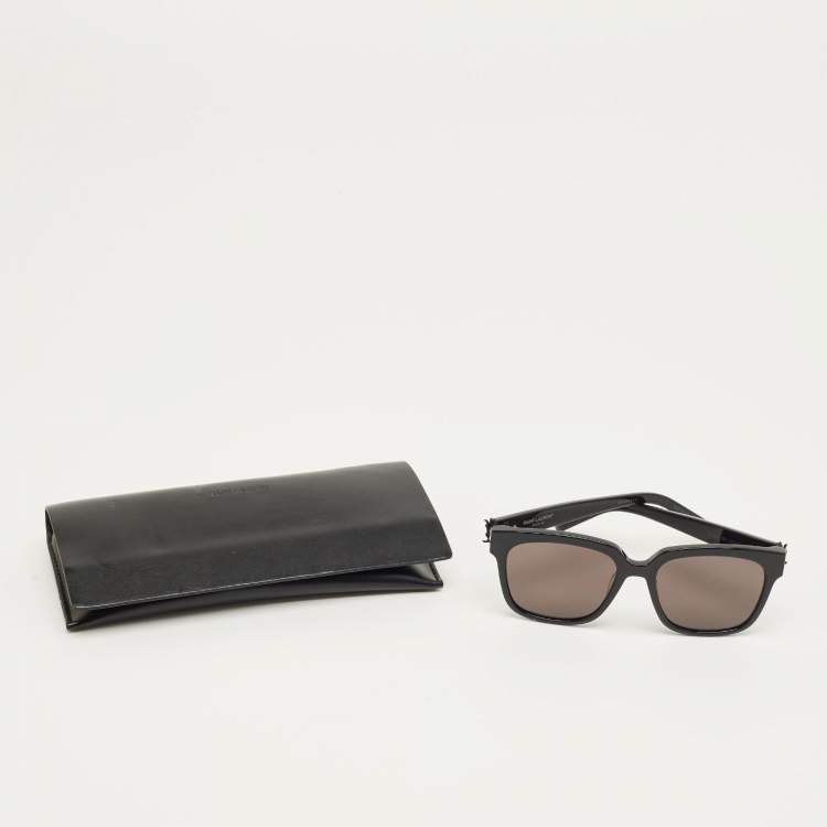 Pre Owned Saint Laurent Black SL M40 Square Sunglasses
