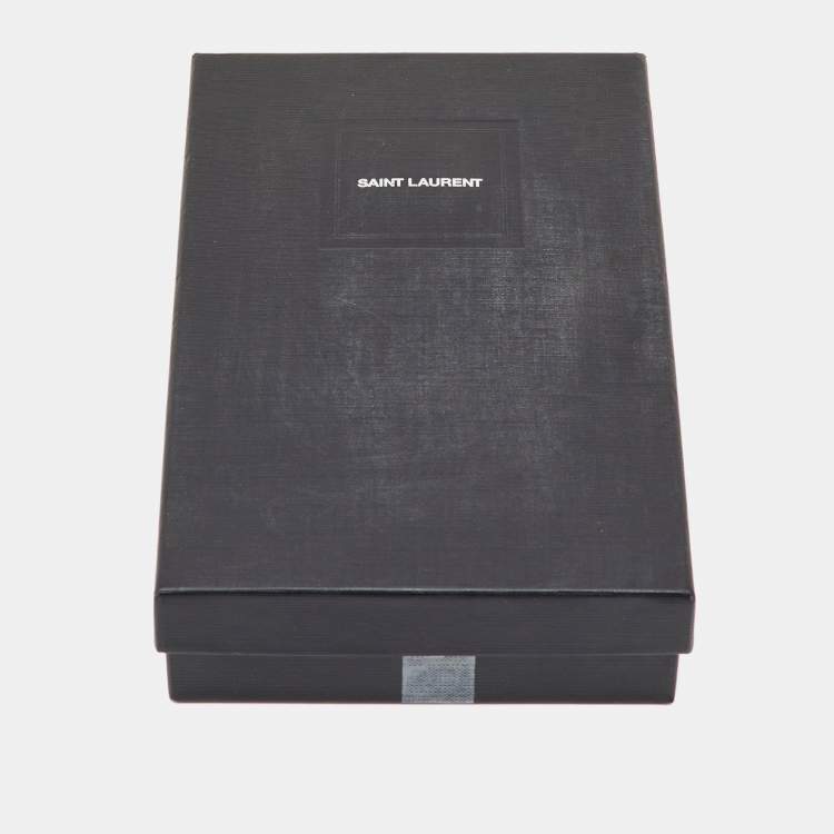 Pre Owned Saint Laurent Black Skateboard Motif Silver Tone Keyring