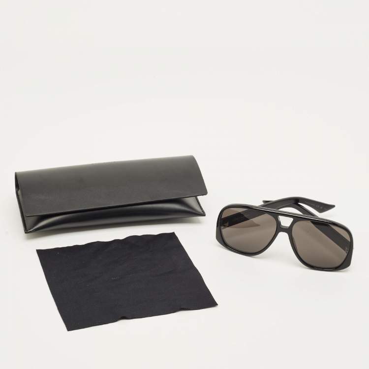 مملوكة مسبقًا Saint Laurent Black 652 Solace Aviator Sunglasses