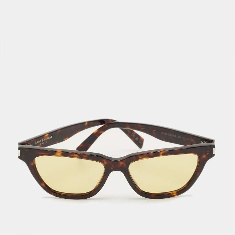 مملوكة مسبقًا Saint Laurent Dark Tortoise Brown/Yellow SL 462 Sulpice Cat Eye Sunglasses