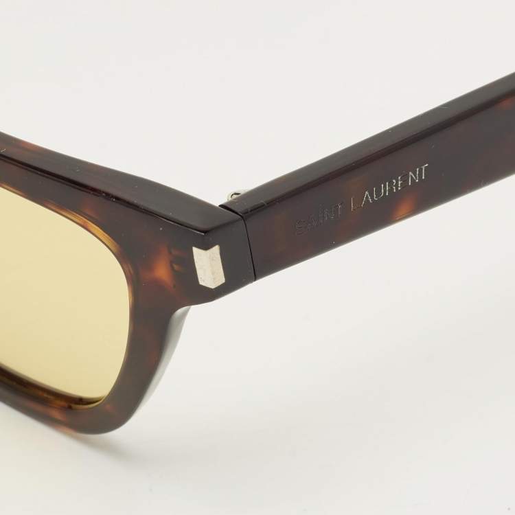 مملوكة مسبقًا Saint Laurent Dark Tortoise Brown/Yellow SL 462 Sulpice Cat Eye Sunglasses