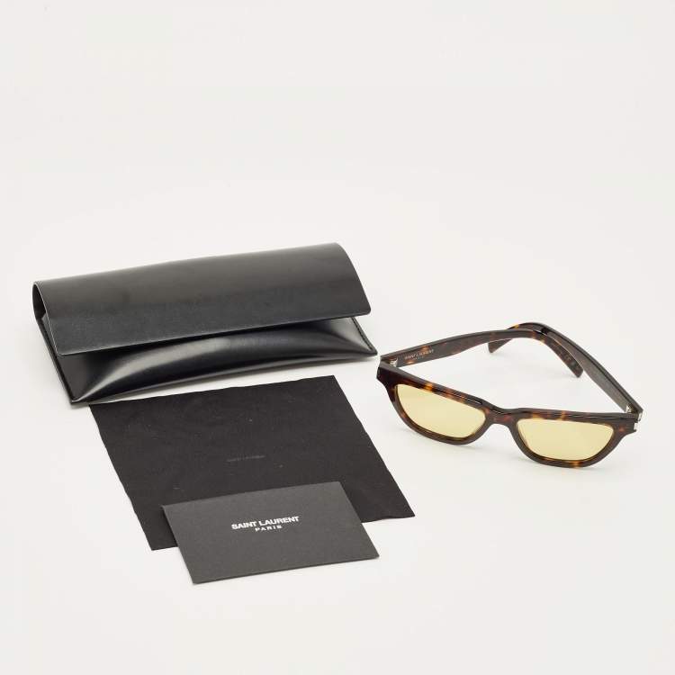 مملوكة مسبقًا Saint Laurent Dark Tortoise Brown/Yellow SL 462 Sulpice Cat Eye Sunglasses