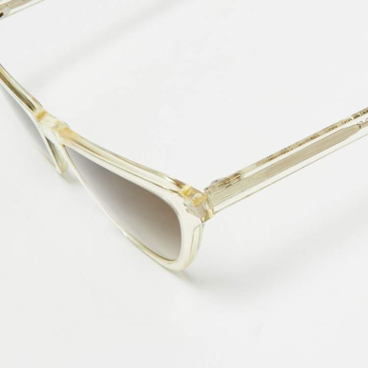 Pre Owned Saint Laurent Light Yellow/Grey Gradient SL550 SLIM Cat Eye Sunglasses