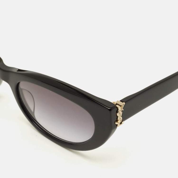 Pre Owned Saint Laurent Black SL M115 Logo Cat Eye Sunglasses