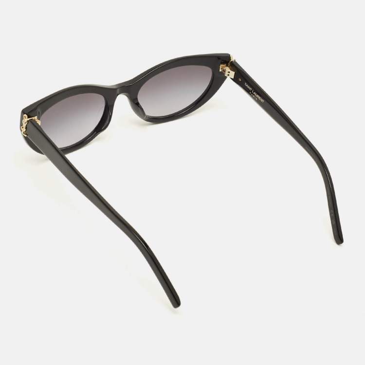 Pre Owned Saint Laurent Black SL M115 Logo Cat Eye Sunglasses