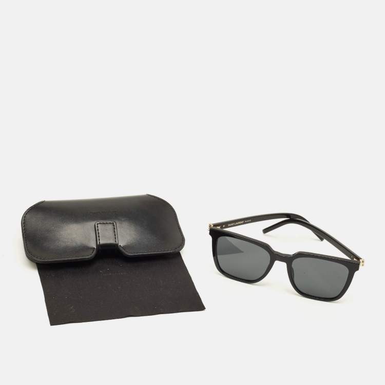 مملوكة مسبقًا Saint Laurent Black SL M146 Monogram Square Sunglasses