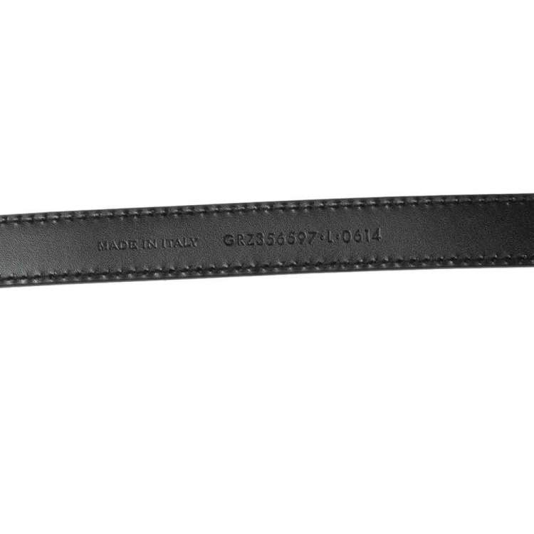 Pre Owned Saint Laurent Black Leather Monogram Tassel Chain Belt