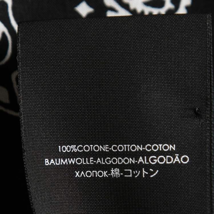 Pre Owned Saint Laurent Black Paisley Print Cotton Bandana 
