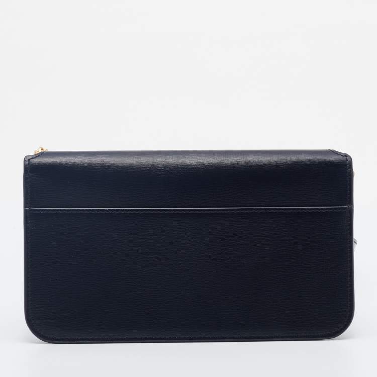 Pre Owned Saint Laurent Black Leather Phone Holder Bag