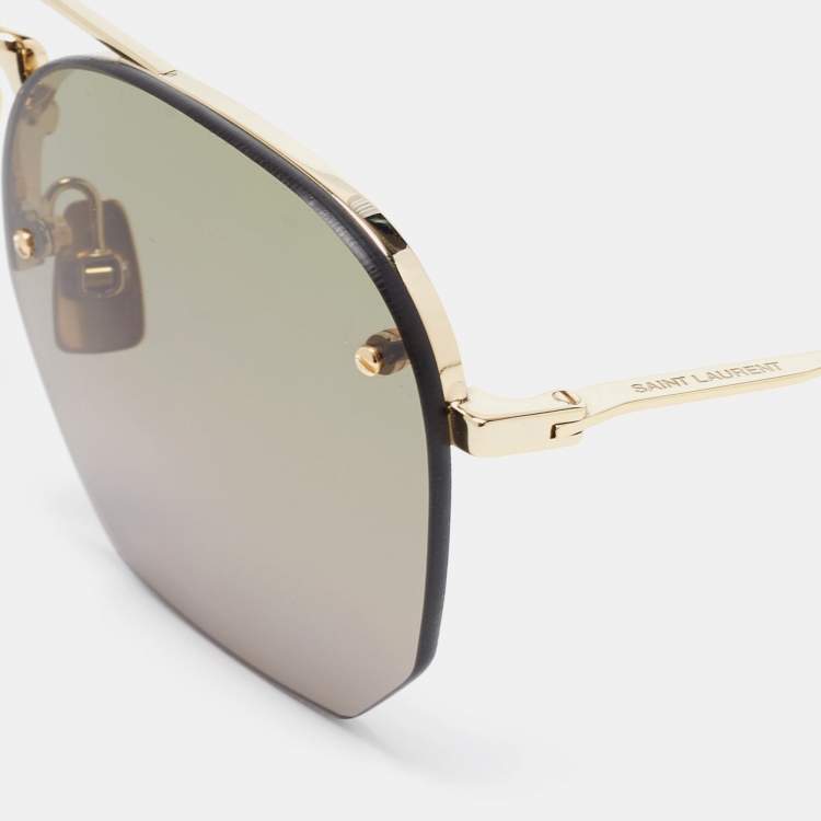 Saint Laurent Eyewear Pilot Frame Gradient Sunglasses, 47% OFF