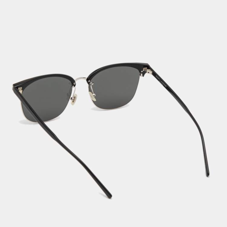 Pre Owned Saint Laurent Black Classic 180 Round Sunglasses