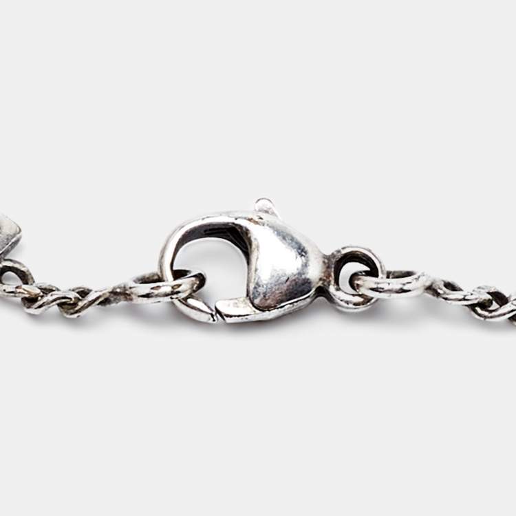 Pre Owned Saint Laurent Paris Silver Tone Opyum Charm Bracelet