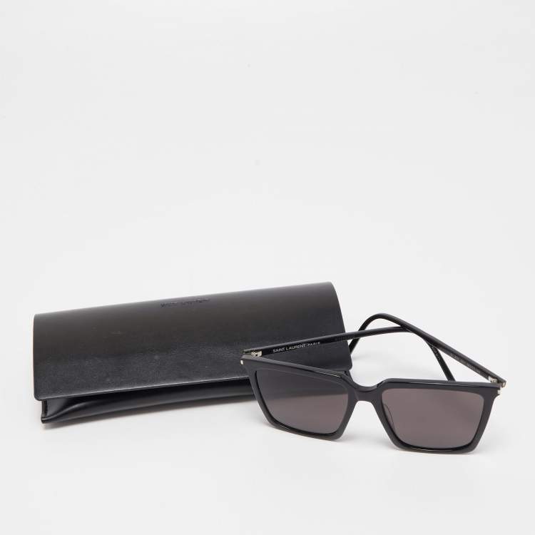 Pre Owned Saint Laurent Black SL474 001 Squares Sunglasses