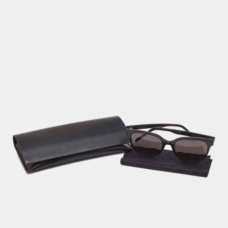 Pre Owned Saint Laurent Black Zoe Round Sunglasses