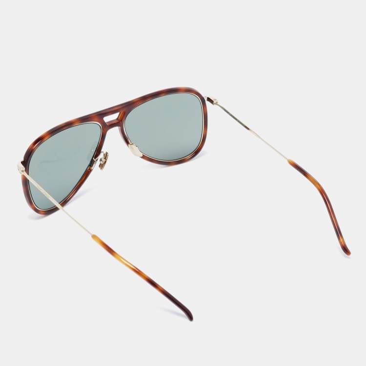 Pre Owned Saint Laurent Brown Tortoise Classic Rim Sunglasses