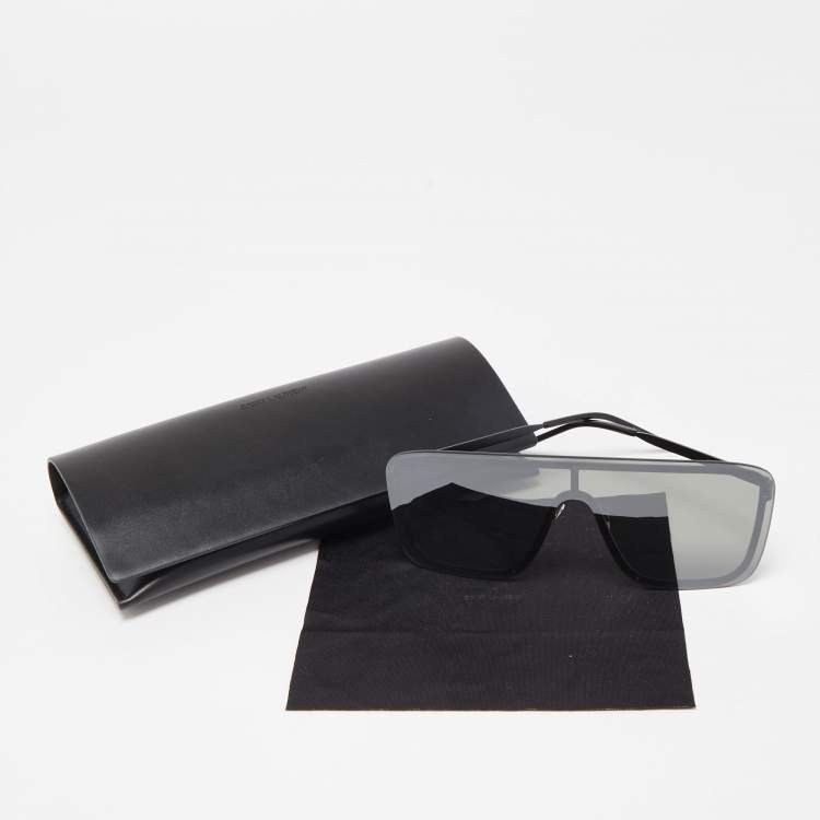 Pre Owned Saint Laurent Black SL354 Mask Shield Sunglasses