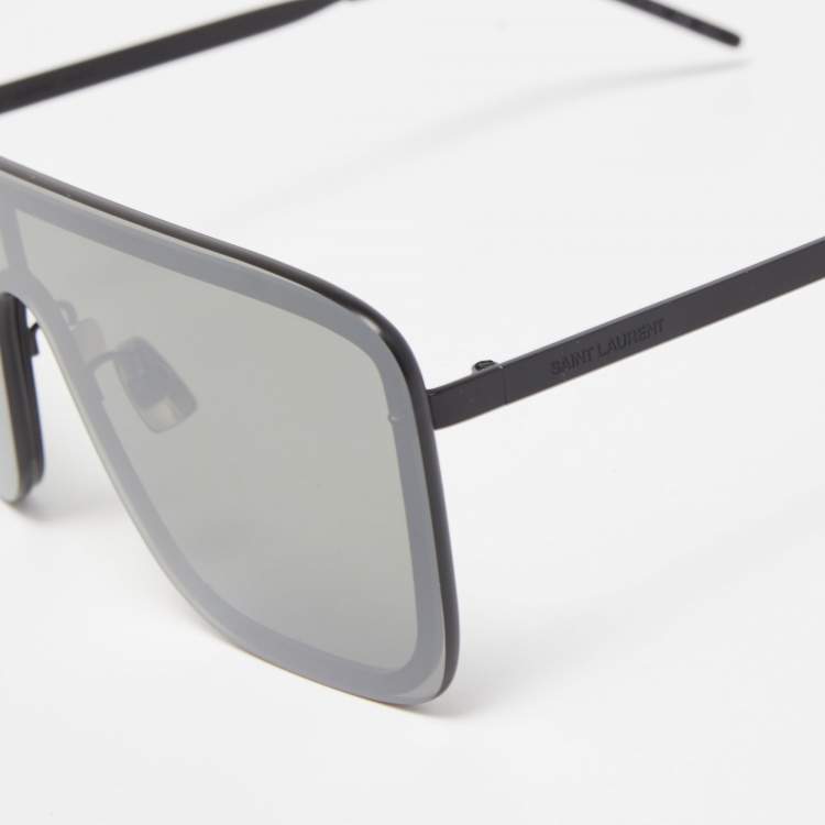 Pre Owned Saint Laurent Black SL354 Mask Shield Sunglasses