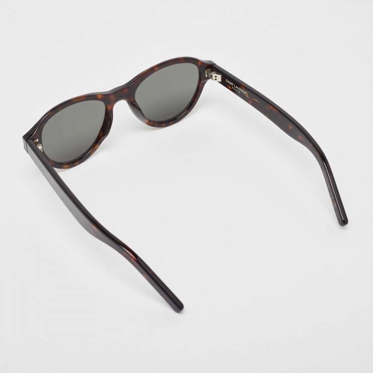 Pre Owned Saint Laurent Brown Tortoise SL520 Sunset Cat Eye Sunglasses