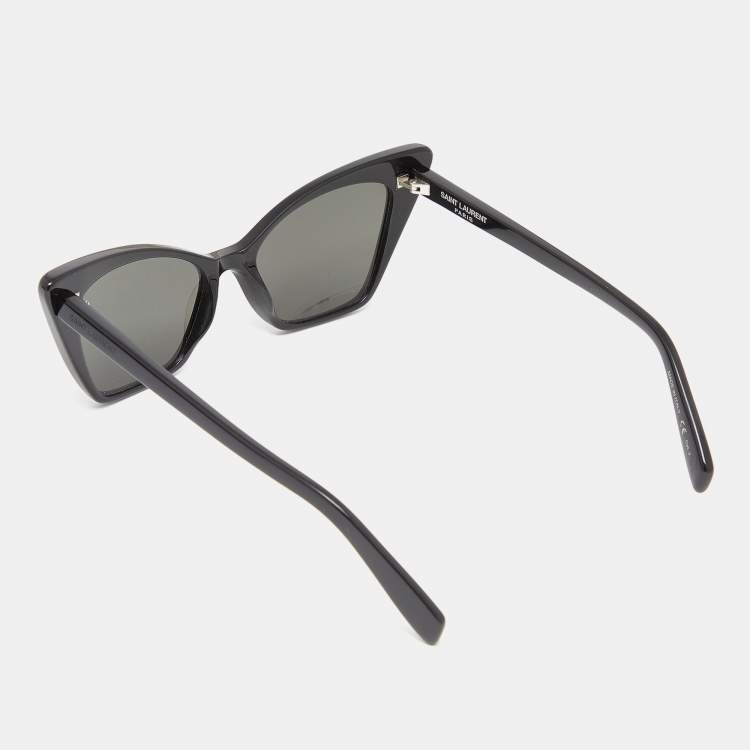 Pre Owned Saint Laurent Black/Grey SL244 Victoire Cat-Eye Sunglasses